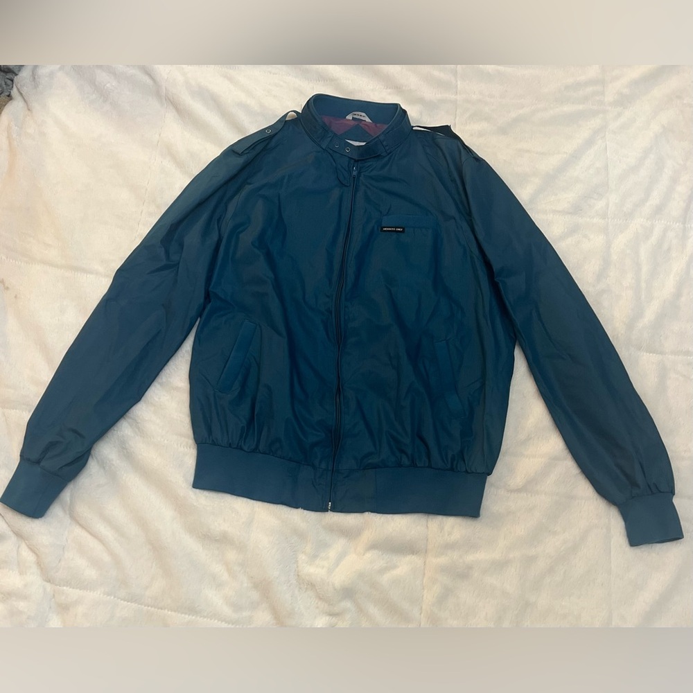 ☮️ Vintage 1980’s Members Only Teal Racer Jacket – Rainbow Tag - Made in Korea - Picture 2 of 7